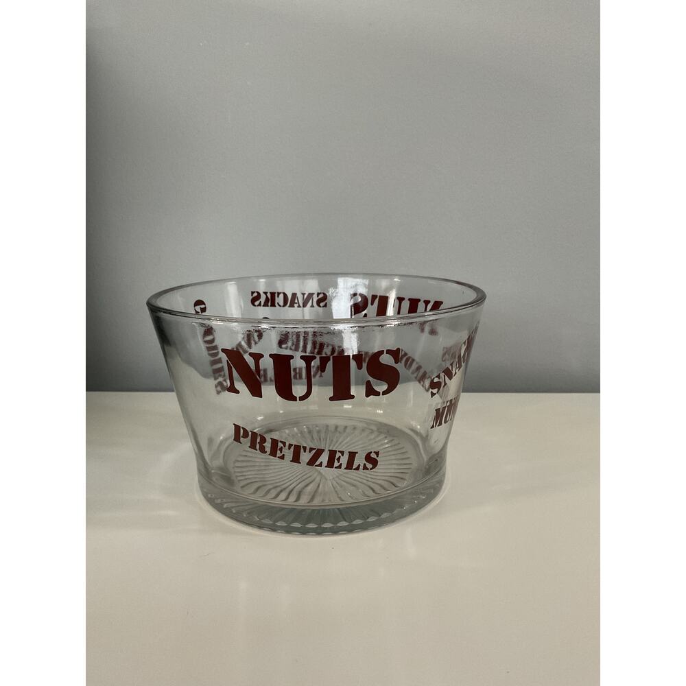 Vtg. Wheaton Heavy Glass Munchie Food Snack Nut Bowl Starburst Bottom 70's